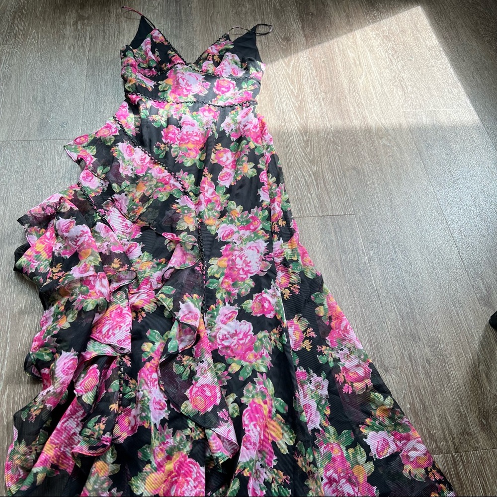 KEEPSAKE the Label Floral Midi Dress - Black and Pink - Picture 2 of 6